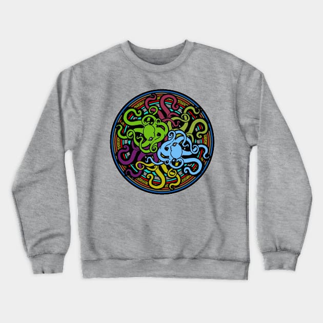 Octopus Mandala - Tentacles of Madness Crewneck Sweatshirt by Bits